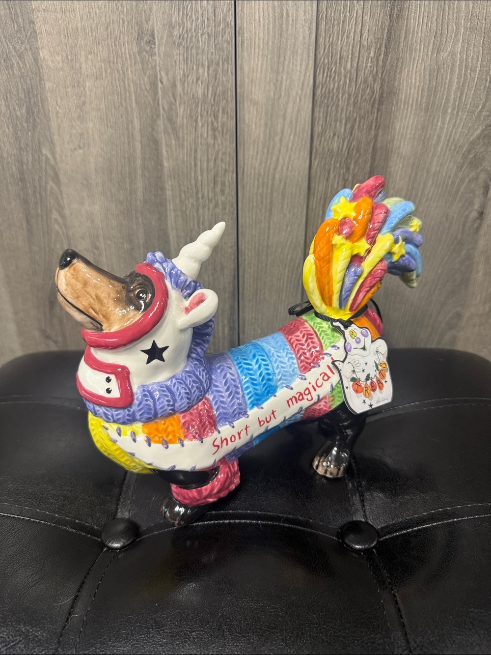 Blue Sky Clayworks Dachshund Dog As Magic Rainbow Unicorn By Heather Goldminc